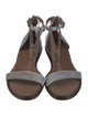 Brunello Cucinelli Monili Suede T-Strap Sandals