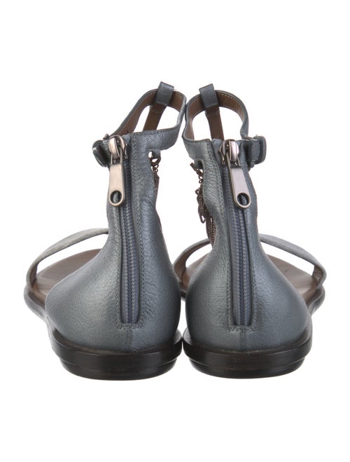 Brunello Cucinelli Monili Suede T-Strap Sandals