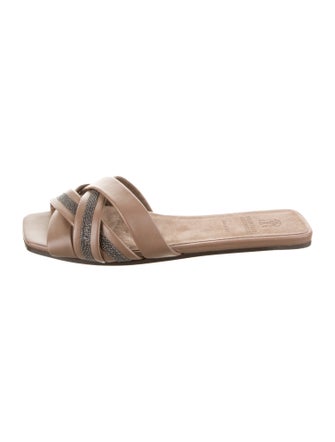 Brunello Cucinelli Monili Leather Sandals