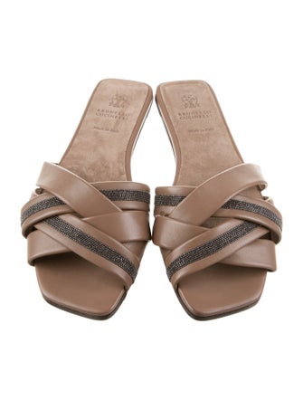 Brunello Cucinelli Monili Leather Sandals