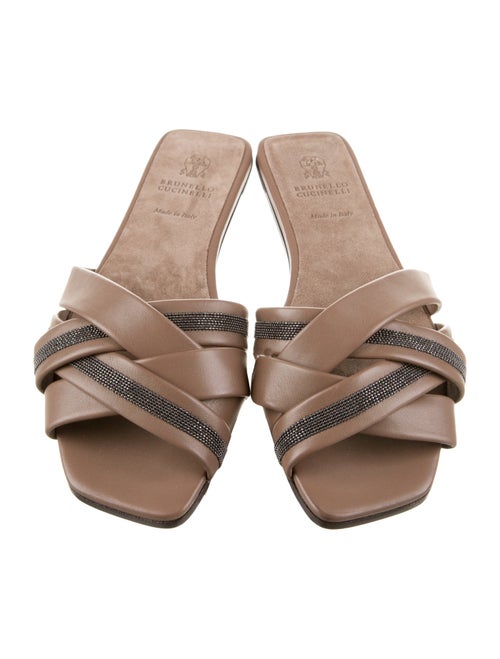 Brunello Cucinelli Monili Leather Sandals