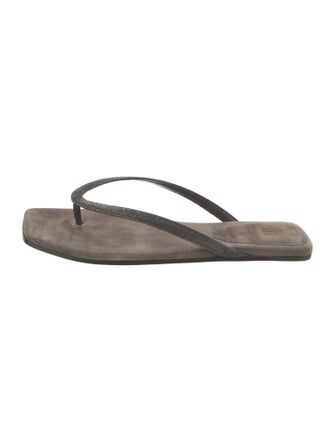 Brunello Cucinelli Monili Suede Flip Flops