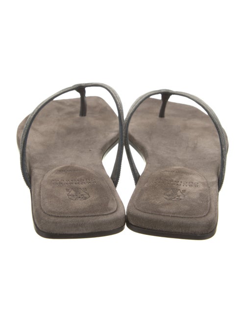 Brunello Cucinelli Monili Suede Flip Flops