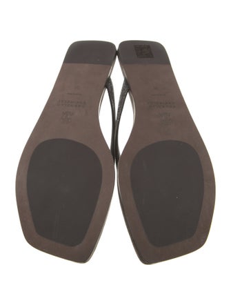 Brunello Cucinelli Monili Suede Flip Flops