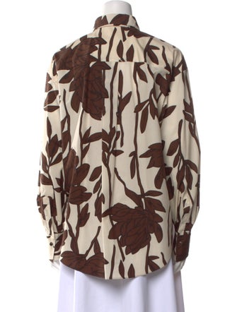 Brunello Cucinelli Printed Long Sleeve Button-Up Top