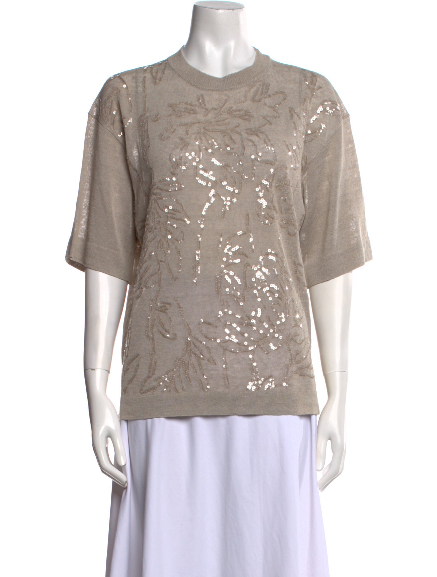 Brunello Cucinelli Linen Scoop Neck Sweater w/ Tags