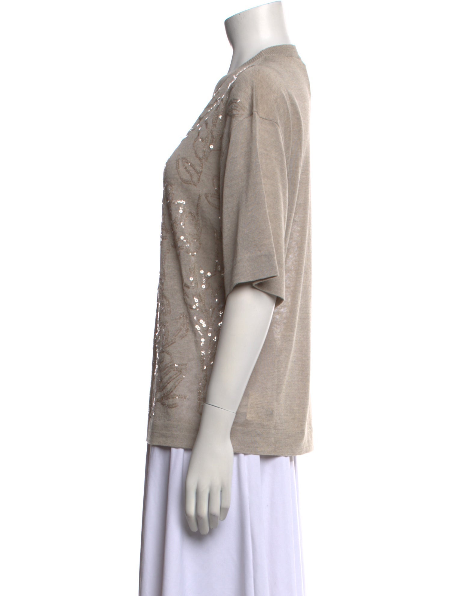 Brunello Cucinelli Linen Scoop Neck Sweater w/ Tags