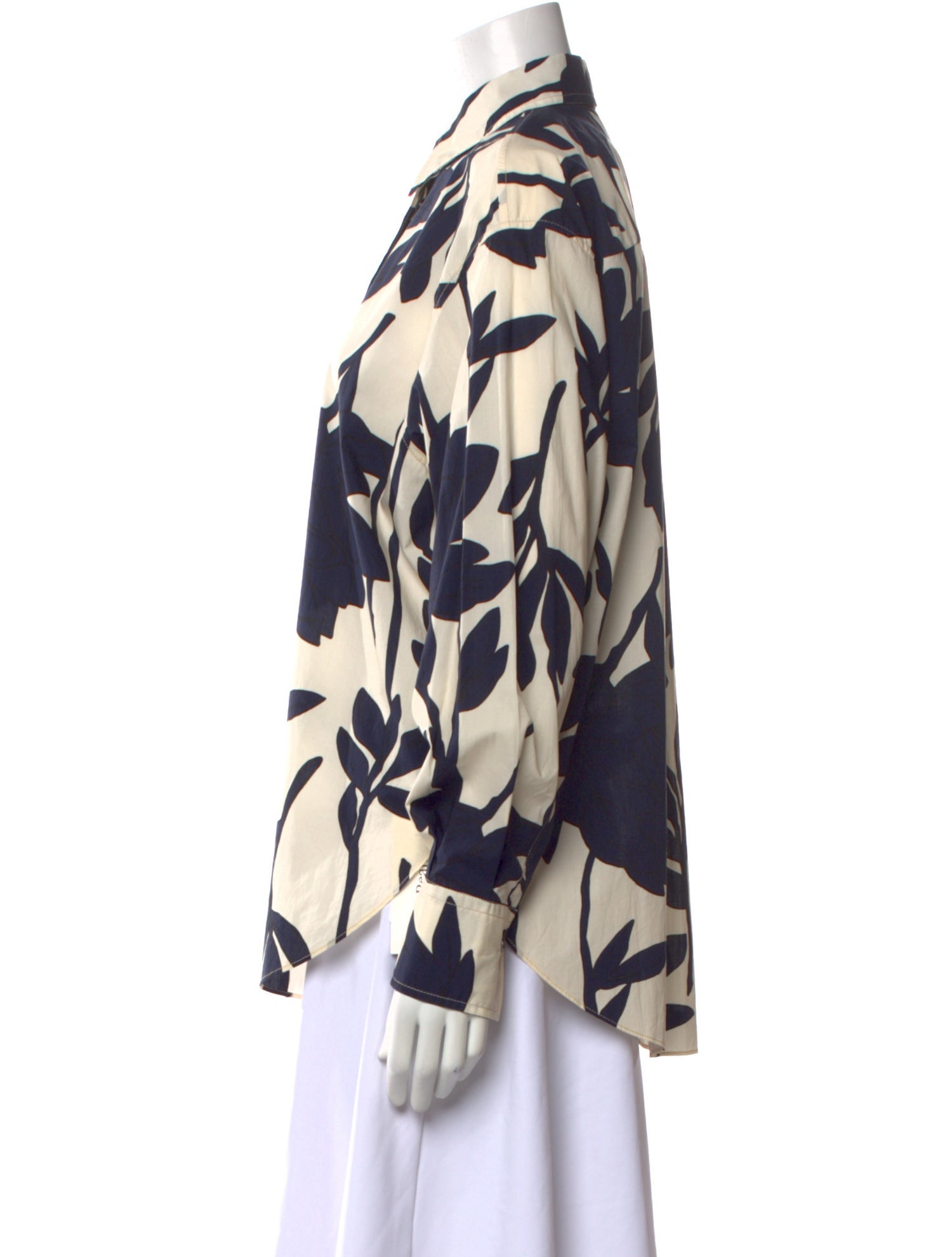 Brunello Cucinelli Printed Long Sleeve Button-Up Top w/ Tags