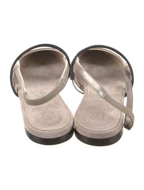 Brunello Cucinelli Monili Leather Slingback Flats