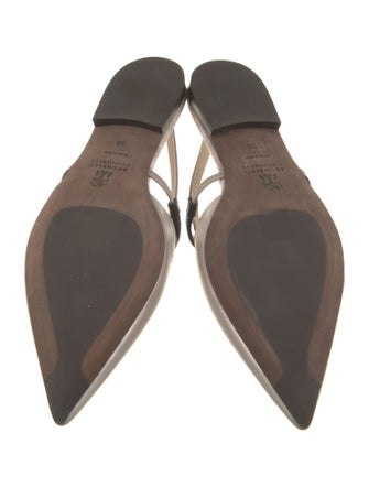 Brunello Cucinelli Monili Leather Slingback Flats