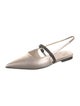 Brunello Cucinelli Monili Leather Slingback Flats