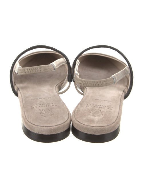 Brunello Cucinelli Monili Leather Slingback Flats