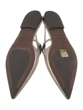 Brunello Cucinelli Monili Leather Slingback Flats