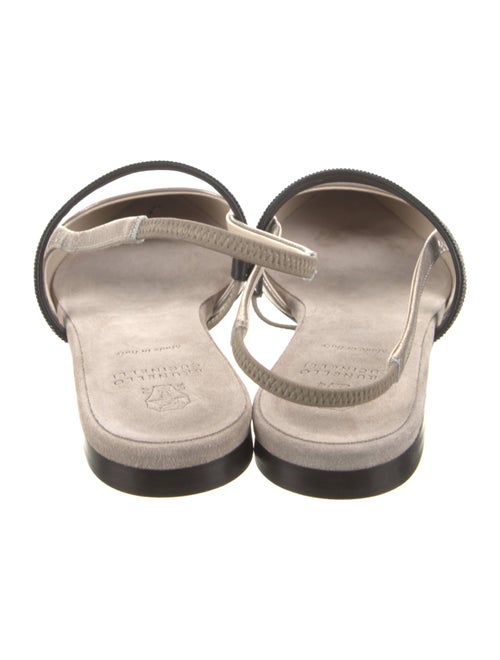 Brunello Cucinelli Monili Leather Slingback Flats