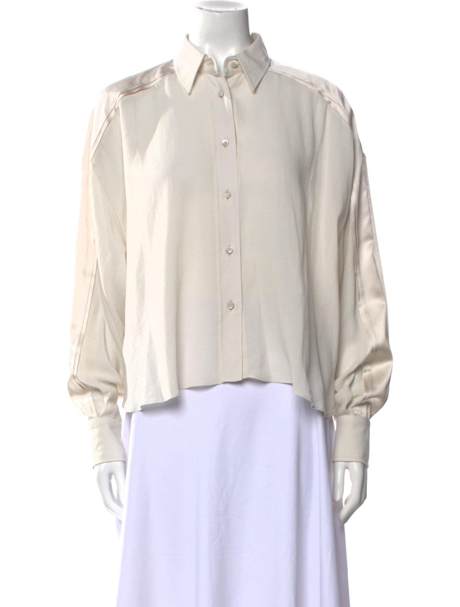 Brunello Cucinelli Long Sleeve Button-Up Top