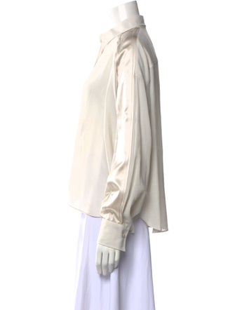 Brunello Cucinelli Long Sleeve Button-Up Top