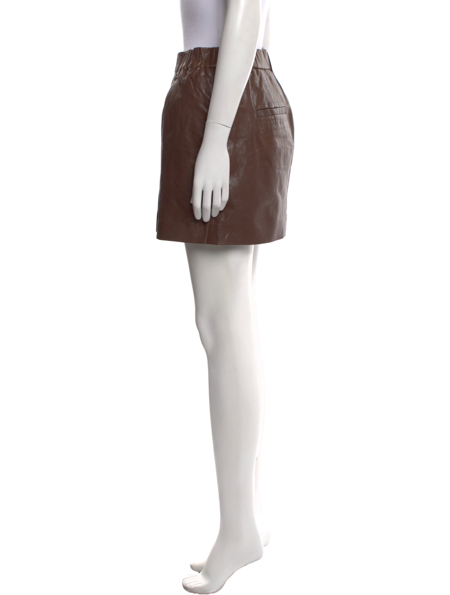 Brunello Cucinelli Leather Mini Skirt w/ Tags
