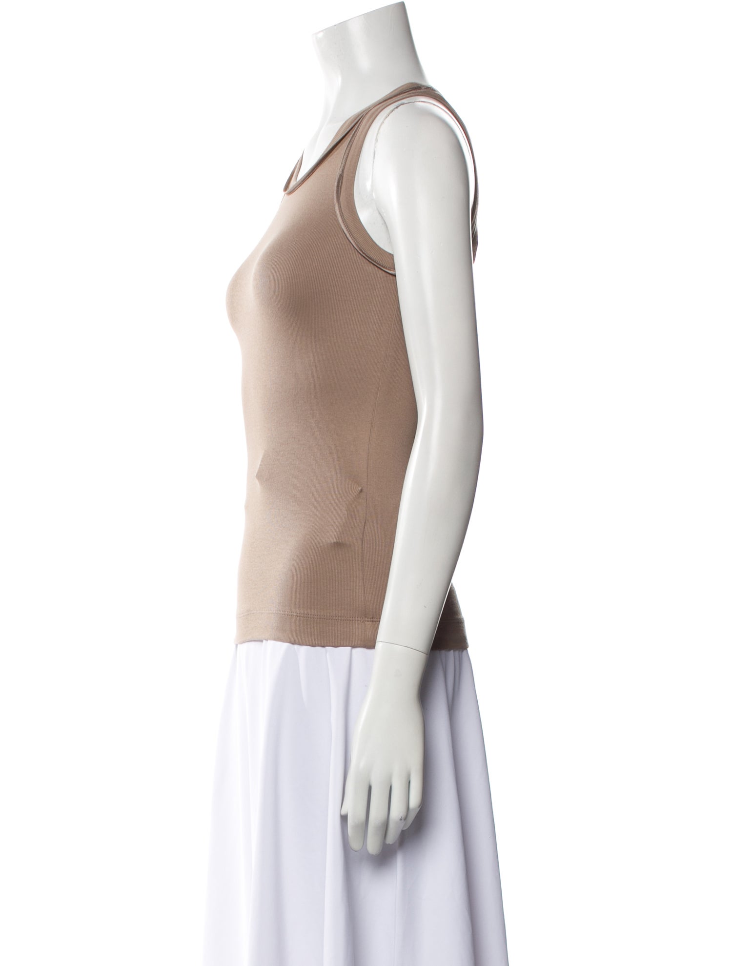 Brunello Cucinelli Square Neckline Sleeveless Top