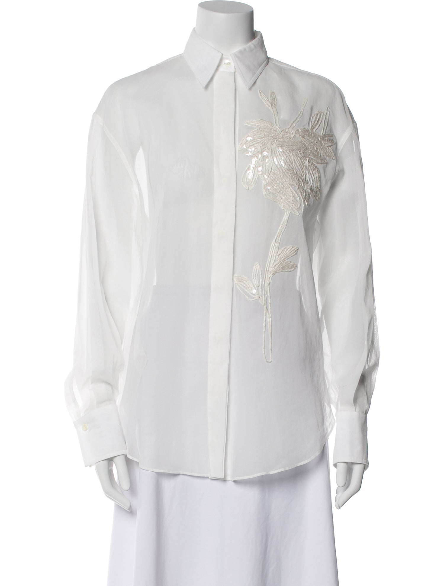 Brunello Cucinelli Long Sleeve Button-Up Top w/ Tags