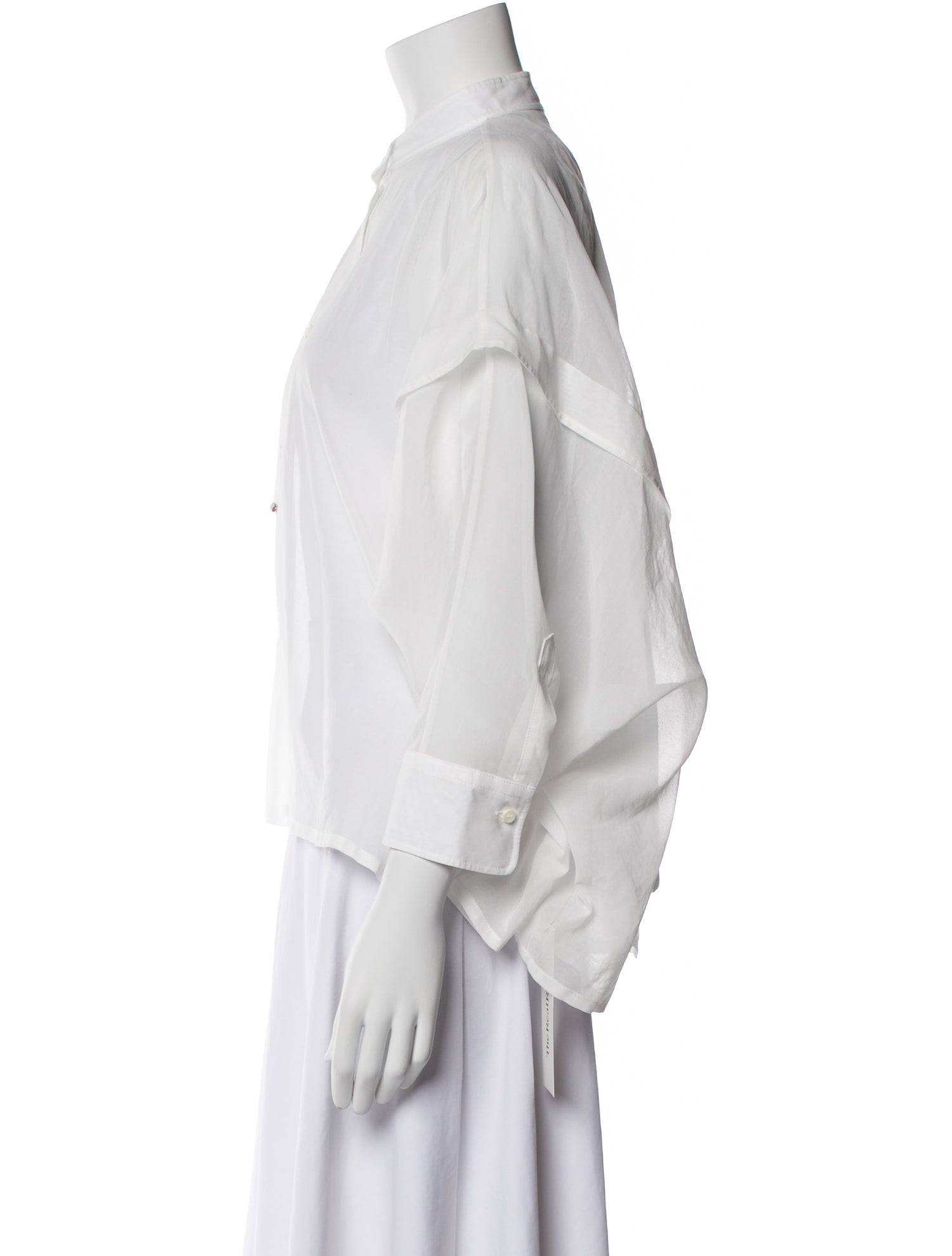 Brunello Cucinelli Mock Neck Three-Quarter Sleeve Blouse w/ Tags