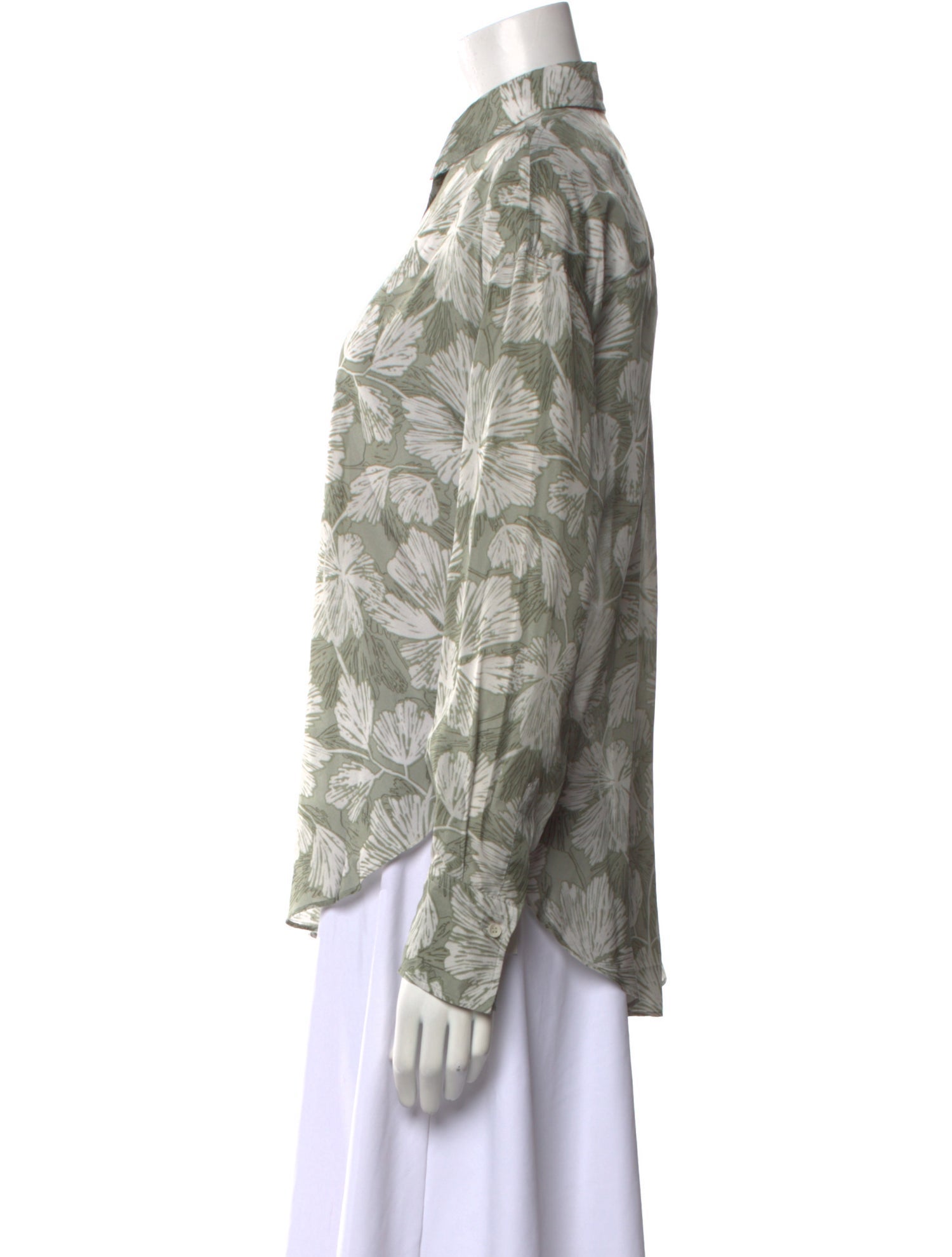 Brunello Cucinelli Silk Printed Button-Up Top w/ Tags