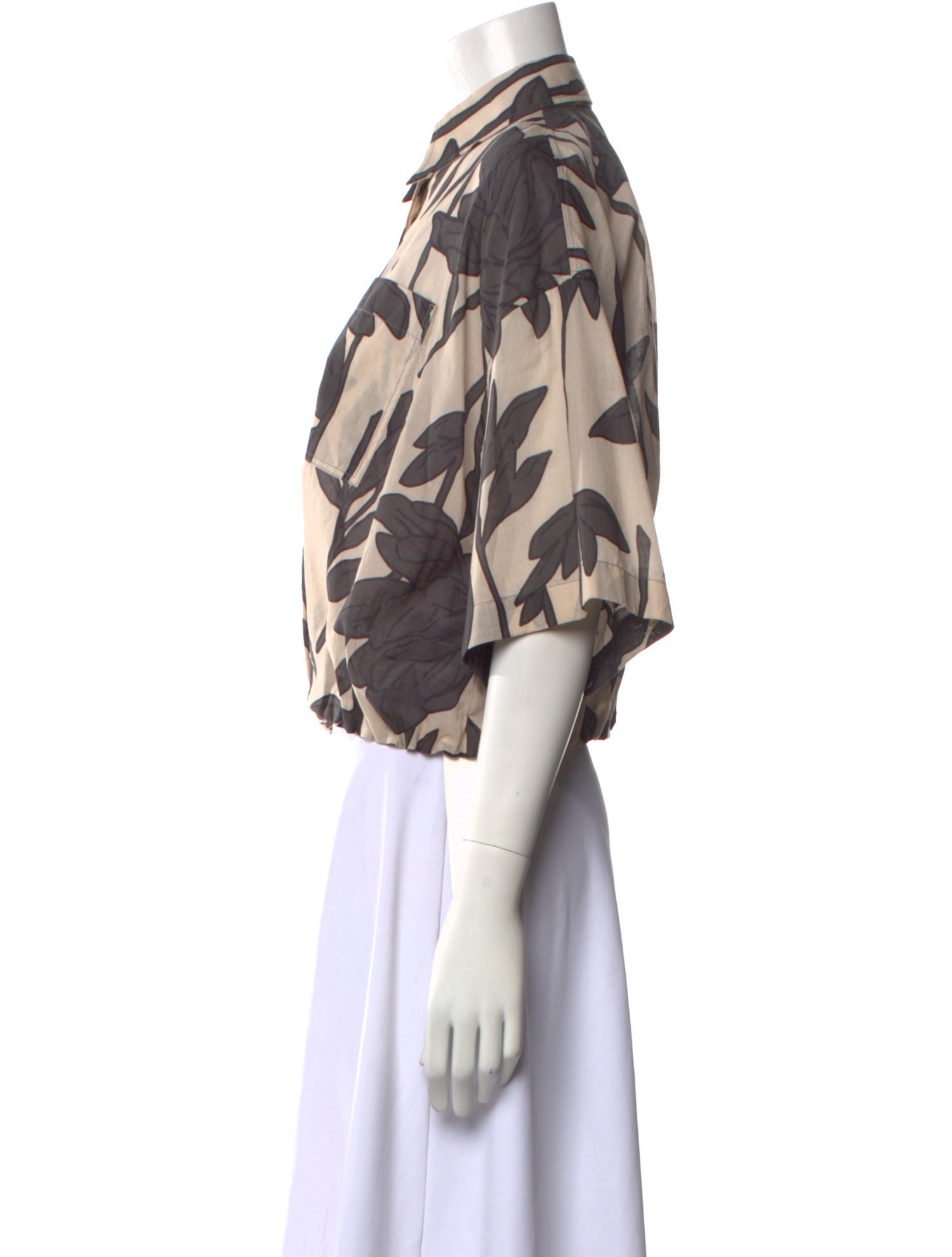 Brunello Cucinelli Printed Mock Neck Crop Top w/ Tags