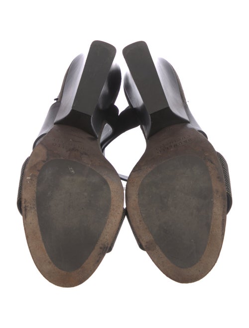 Brunello Cucinelli Monili Leather Slingback Sandals