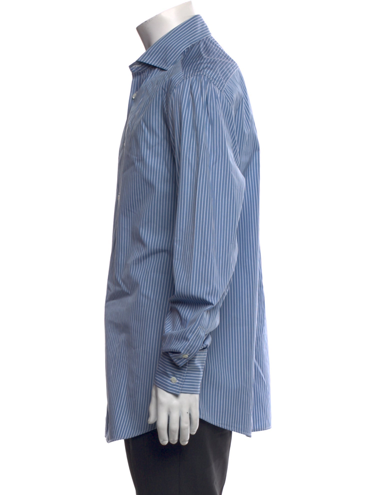 Brunello Cucinelli Striped Long Sleeve Dress Shirt