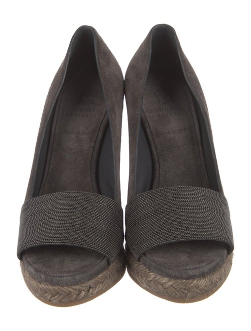 Brunello Cucinelli Monili Suede Pumps