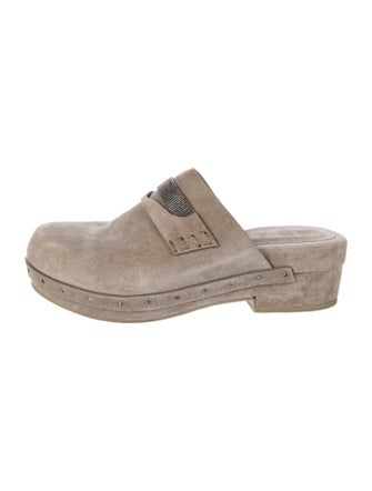Brunello Cucinelli Monili Suede Mules