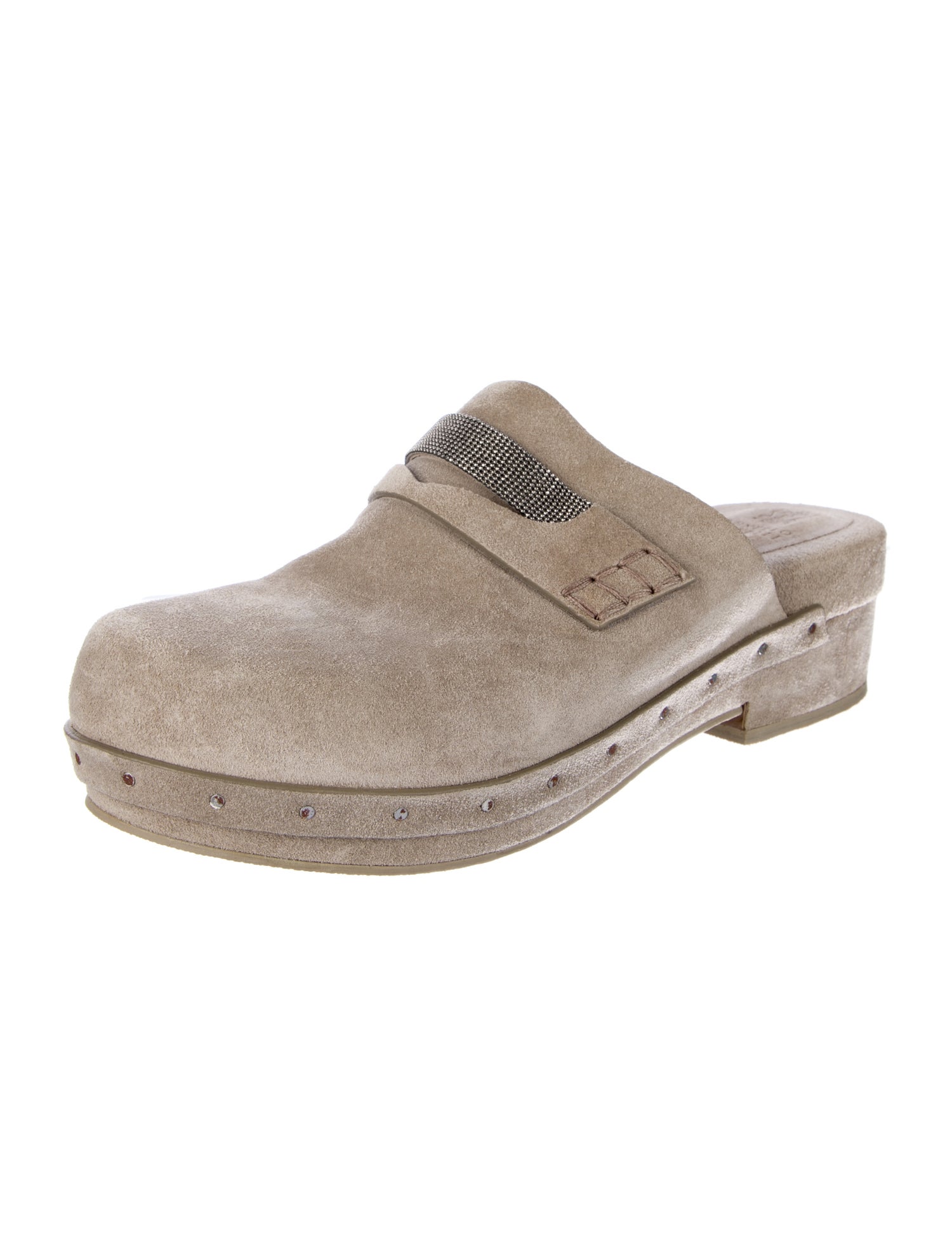 Brunello Cucinelli Monili Suede Mules