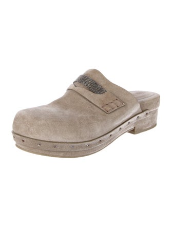 Brunello Cucinelli Monili Suede Mules