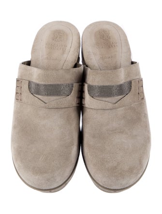 Brunello Cucinelli Monili Suede Mules