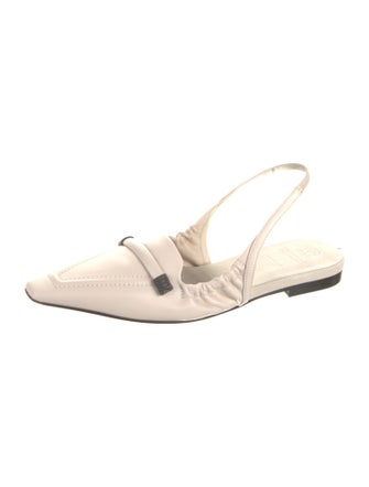 Brunello Cucinelli Leather Slingback Flats