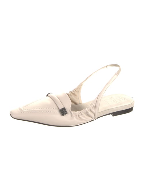 Brunello Cucinelli Leather Slingback Flats