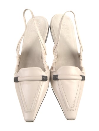 Brunello Cucinelli Leather Slingback Flats