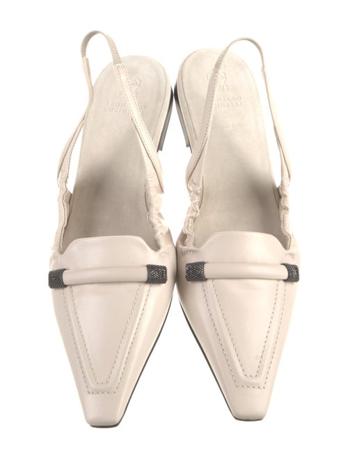 Brunello Cucinelli Leather Slingback Flats