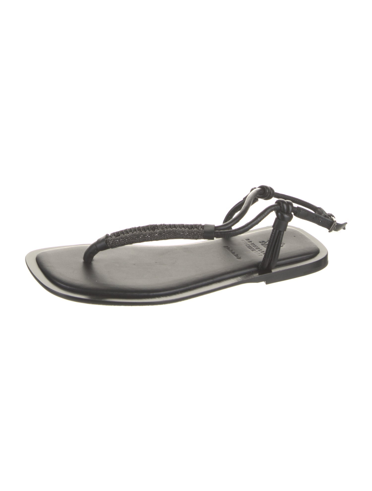 Brunello Cucinelli Leather Slingback Sandals