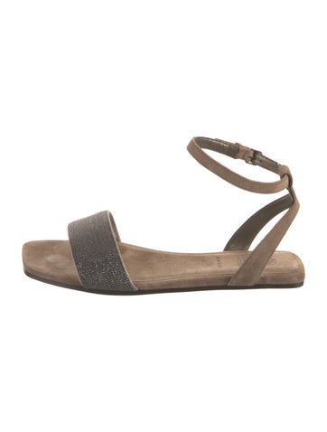 Brunello Cucinelli Sandals Suede Slingback 6