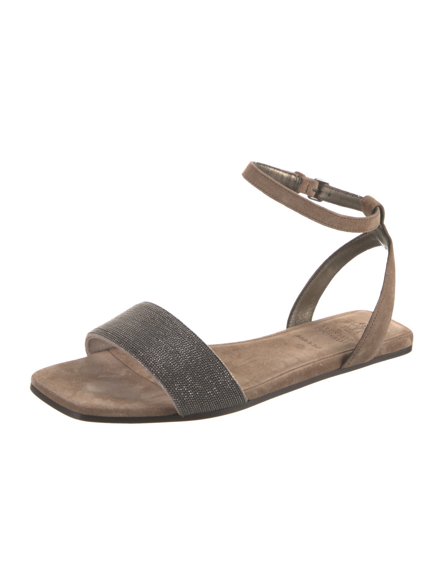 Brunello Cucinelli Suede Slingback Sandals