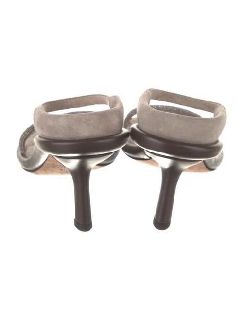 Brunello Cucinelli Suede Beaded Accents Slides