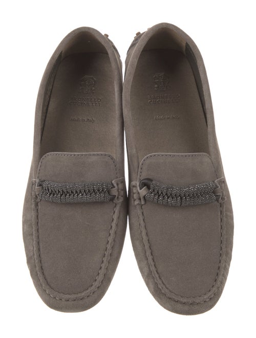 Brunello Cucinelli Suede Beaded Accents Loafers