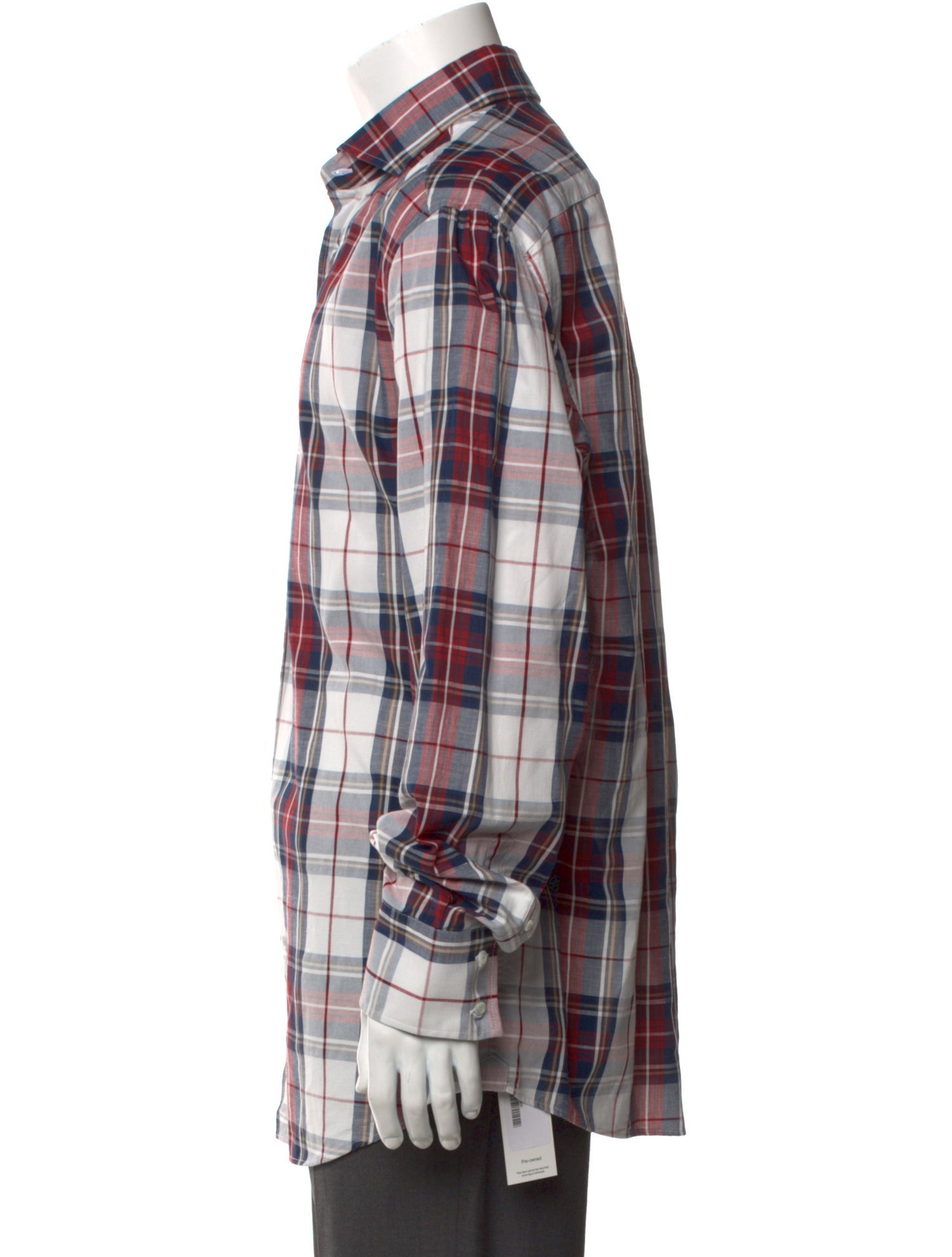 Brunello Cucinelli Plaid Print Long Sleeve Shirt