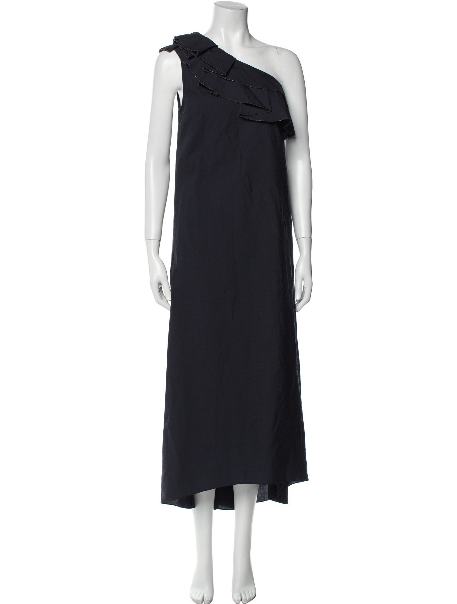 Brunello Cucinelli One-Shoulder Long Dress