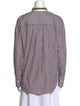 Brunello Cucinelli Striped Mock Neck Button-Up Top