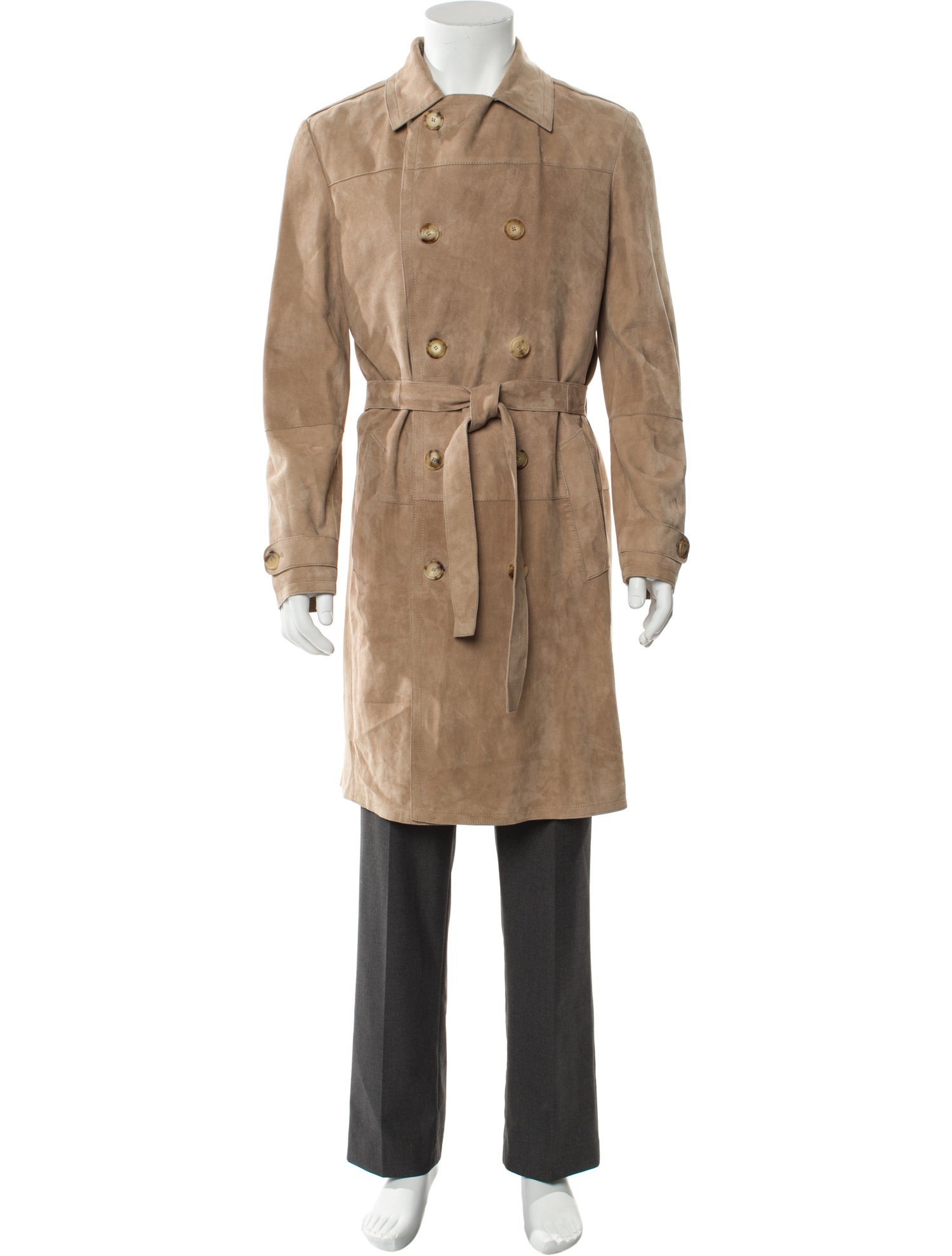 Brunello Cucinelli Leather Trench Coat w/ Tags