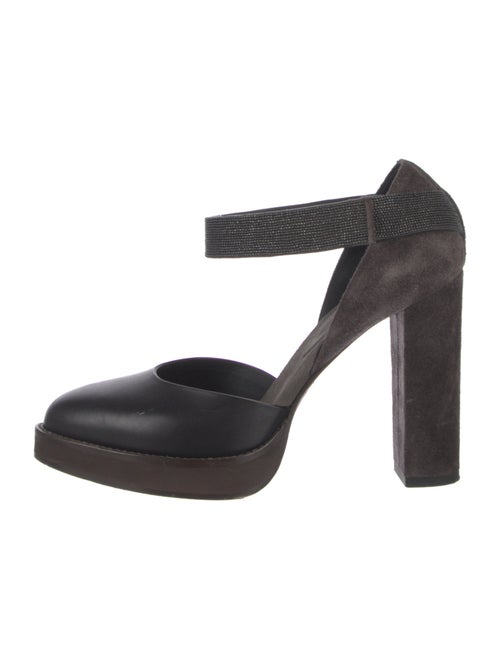 Brunello Cucinelli Monili Leather D'Orsay Pumps