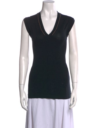 Brunello Cucinelli V-Neck Short Sleeve Tank Top