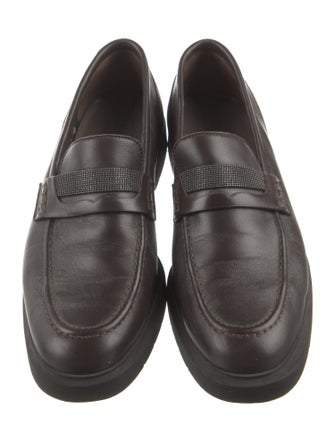 Brunello Cucinelli Monili Leather Loafers
