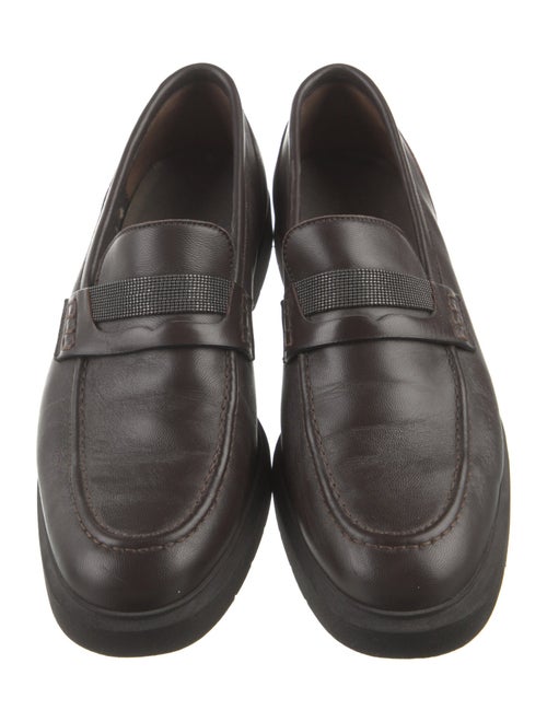 Brunello Cucinelli Monili Leather Loafers